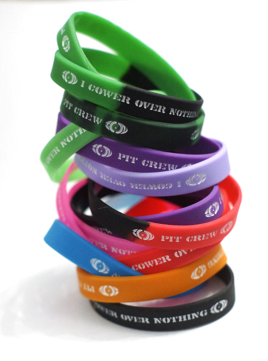 Pit Crew "I Cower Over Nothing" Wristbands